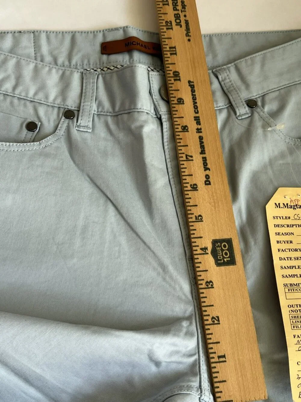 RARE Michael Kors Pre-Production Fit Sample Men's Pants Sz 32 Pale Sky NWT